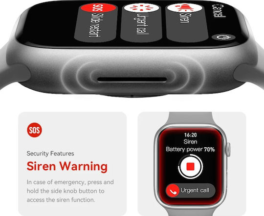 S9 Pro Max 45mm Smartwatch with Heart Rate Monitor (Black / Tokas)