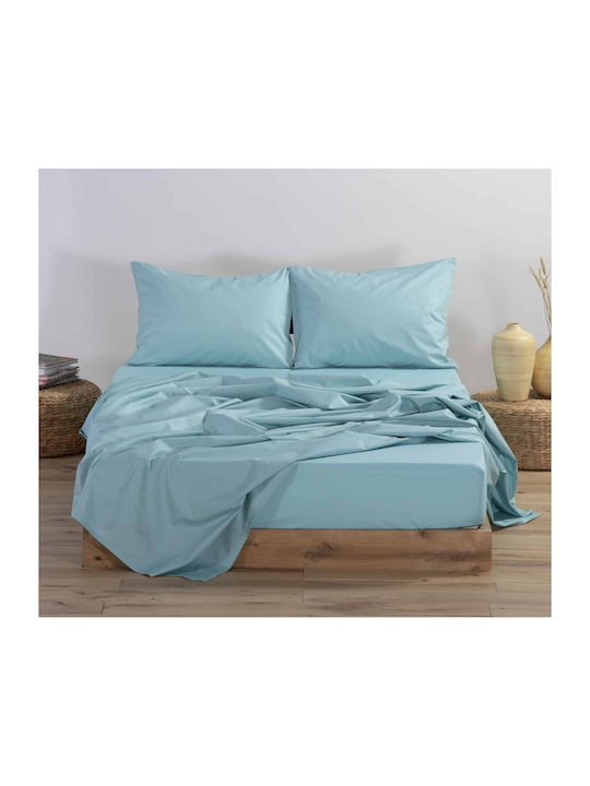 Nef-Nef Homeware Cearșaf King Size cu Elastic 180x200+35cm. Aqua