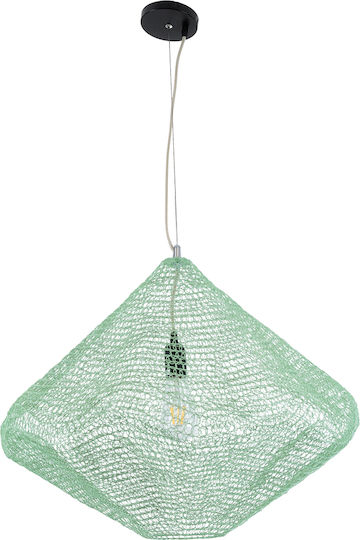 GloboStar Kentucky Ceiling Light Green Grid with E27 Socket 60x50x50cm