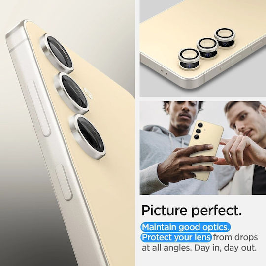 Spigen Optik Pro EZ Fit Camera Protection Tempered Glass Yellow for the Samsung Galaxy S24