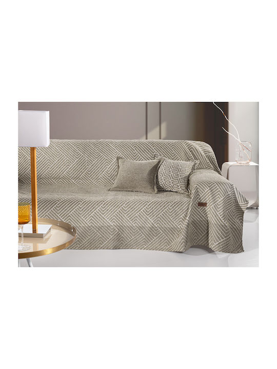 Guy Laroche Three-Seater Sofa Throw Goya 180x300cm Taupe