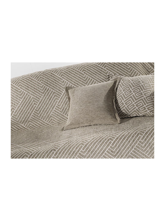 Guy Laroche Goya Zweisitzer-Sofa Überwurf Chenille 180x250cm Taupe
