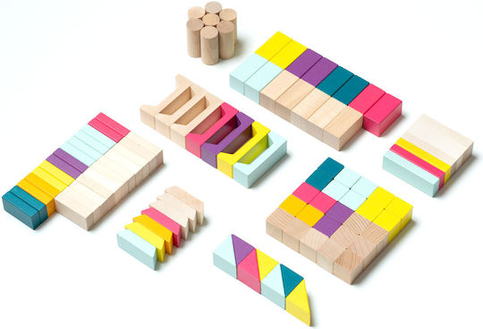 Cubika Bauklötze Buche Farben Formen Größen Hölzernes für 1,5+ Jahre 100 Stück