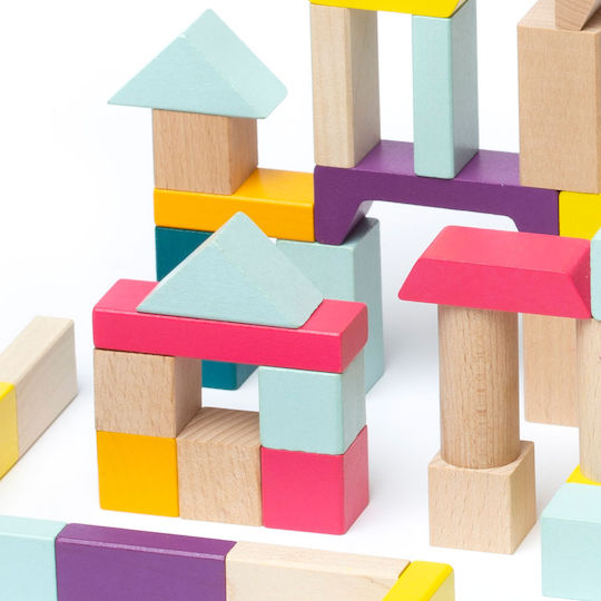 Cubika Bauklötze Buche Farben Formen Größen Hölzernes für 1,5+ Jahre 100 Stück
