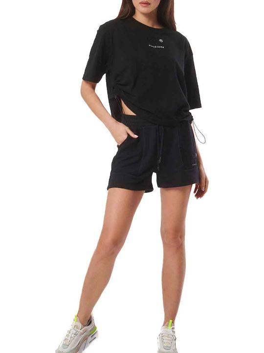 Drawcords Γυναικείο Αθλητικό T-shirt Μαύρο