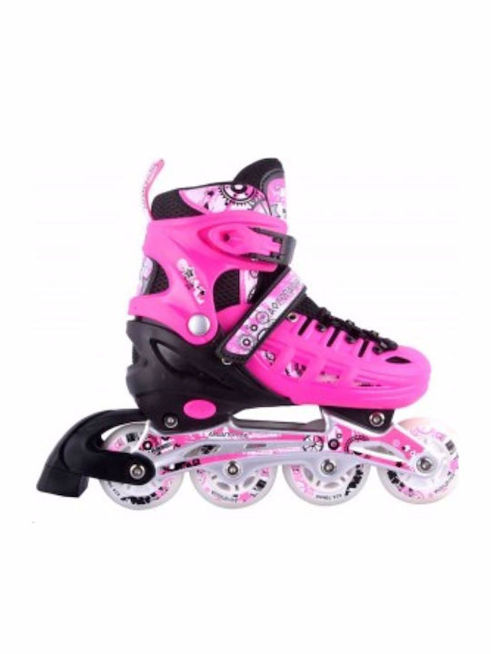 Athlopaidia Kids Adjustable Inline / Quad Rollers Pink 3 in 1