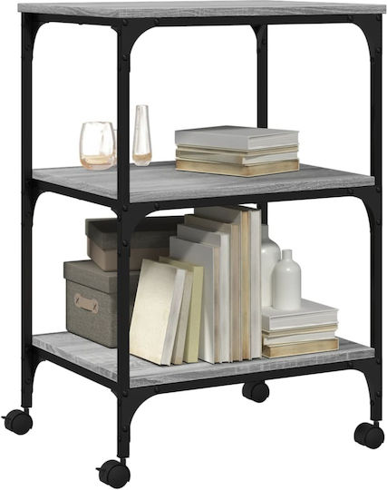 Vidaxl Printer Stand 3 Levels Grey Sonoma 50x41x75 H Hevox Wood Grey