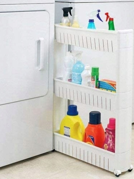 Rafturi de baie Raft Baie Plastic cu 3 Rafturi Albă