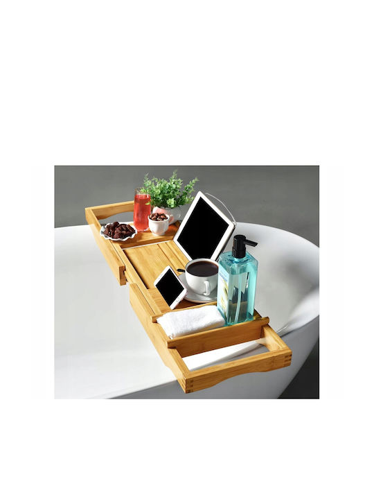 Bathtub Shelf Bamboo 103x22x4cm Brown