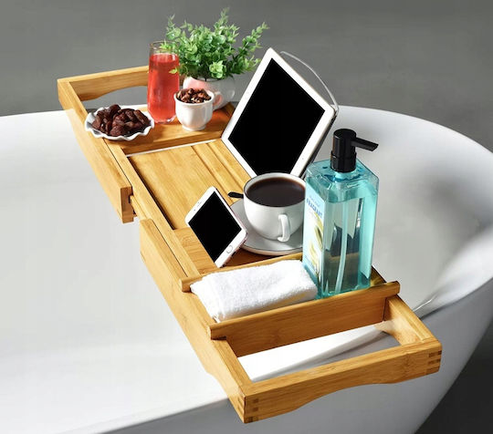 Badewannenregal Bamboo 103x22x4cm Braun