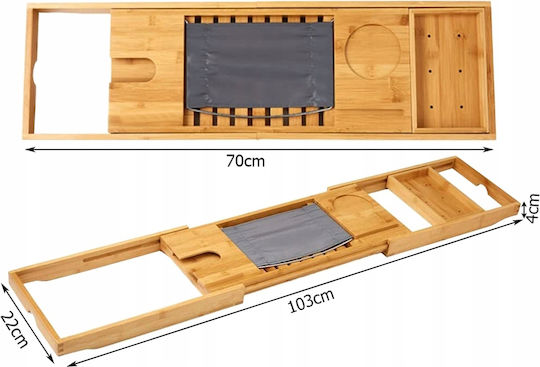 Badewannenregal Bamboo 103x22x4cm Braun