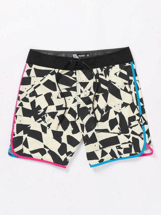 Lido Men's Swimwear Bermuda Black White with Patterns
