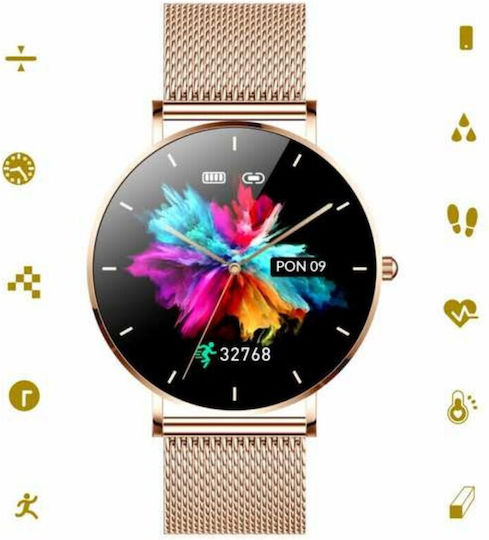 Manta Alexa Smartwatch with Heart Rate Monitor (Gold)