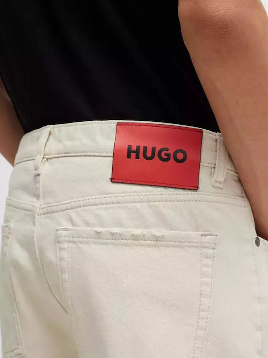 Hugo Boss Ανδρικό Παντελόνι Τζιν Μπεζ