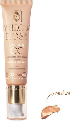 Yellow Rose Hydrocellular CC Cream Mediu Anti-îmbătrânire Cremă Pentru Față cu SPF30 cu Acid Hialuronic 30ml