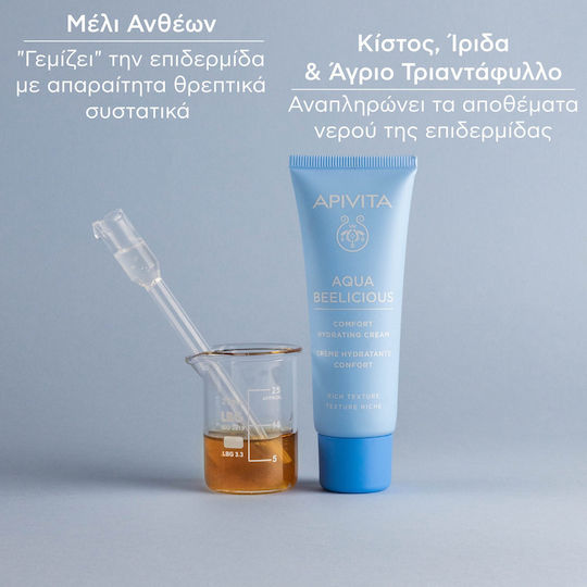 Apivita Aqua Beelicious Rich 24h Gel Face with Aloe Vera & Ceramides 40ml