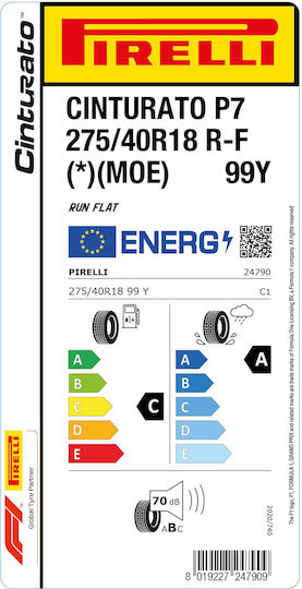 Pirelli Cinturato P7 Runflat 275/40R18 99Y * MOE Θερινό Λάστιχο για Επιβατικό Αυτοκίνητο