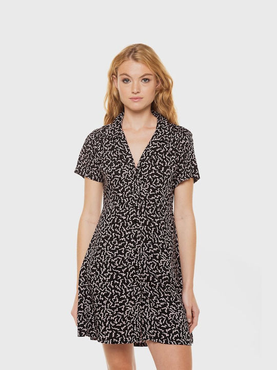 Volcom Mini Dress with Ruffle Black