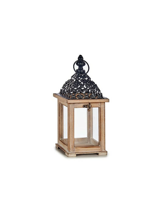 Gift Decor Wooden Lantern Black 13x29x13cm