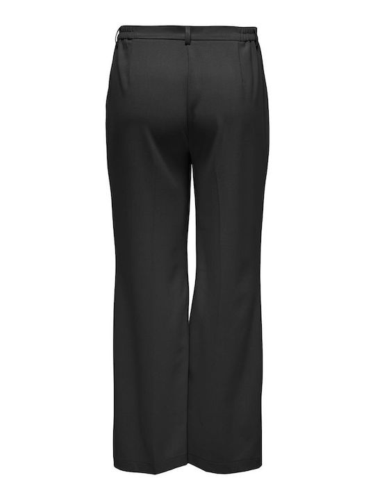 Only Women's High-waisted Fabric Trousers in Straight Line Black