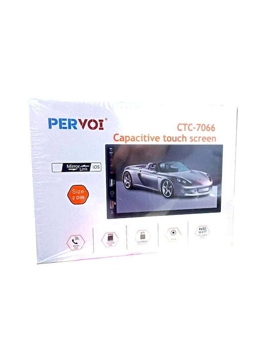 PerVoi Car Audio System 2DIN (Bluetooth/USB) with Touch Screen 7"