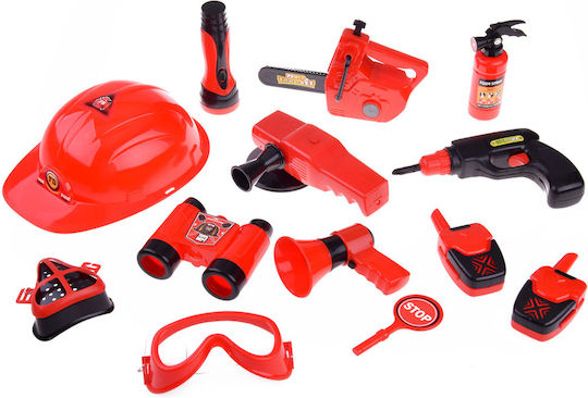 Large Firefighter Set Helmet Saw 13-Piece Fire Department Za4698