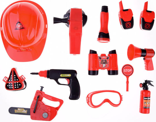 Large Firefighter Set Helmet Saw 13-Piece Fire Department Za4698