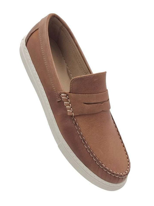 Leder Herren Mokassins in Tabac Braun Farbe