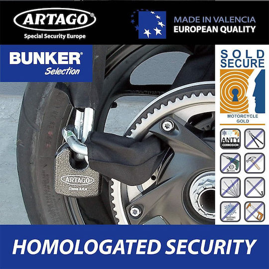 Artago 120cm Motorcycle Anti-Theft Chain in Gold