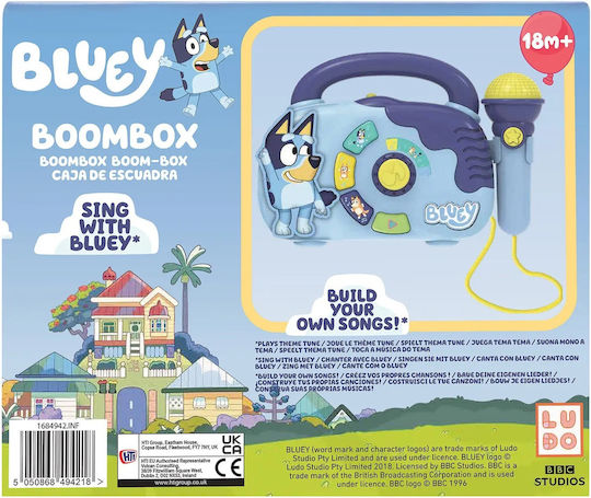 AS Musical Instrument Radio Boombox Bluey with Music and Sounds for 18++ Months