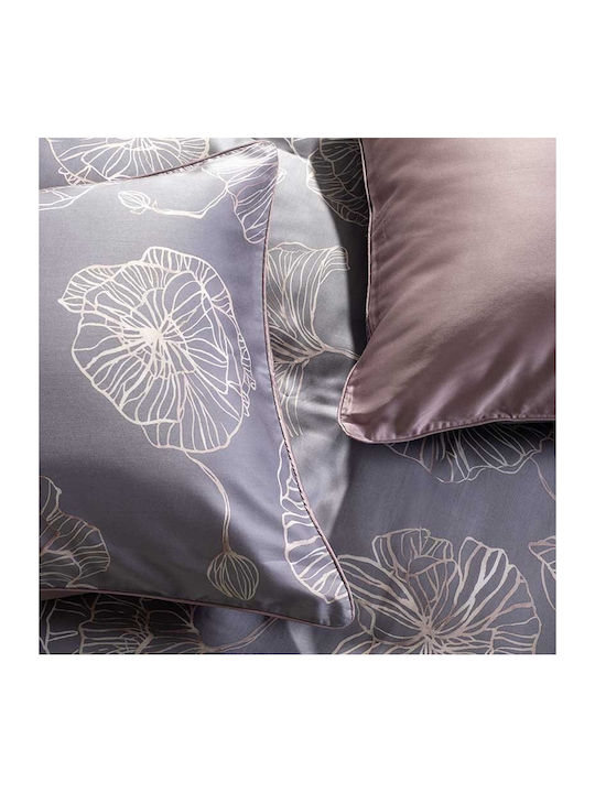Charisma Σετ Παπλωματοθήκη King Size με 2 Μαξιλαροθήκες 260x250cm Grey Blossom