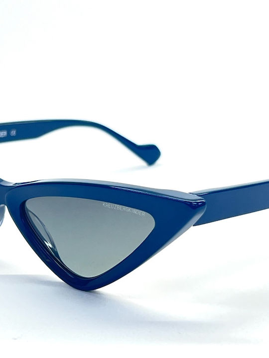 Kreuzbergkinder Women's Sunglasses with Blue Plastic Frame and Blue Gradient Lens LILITH C3 58