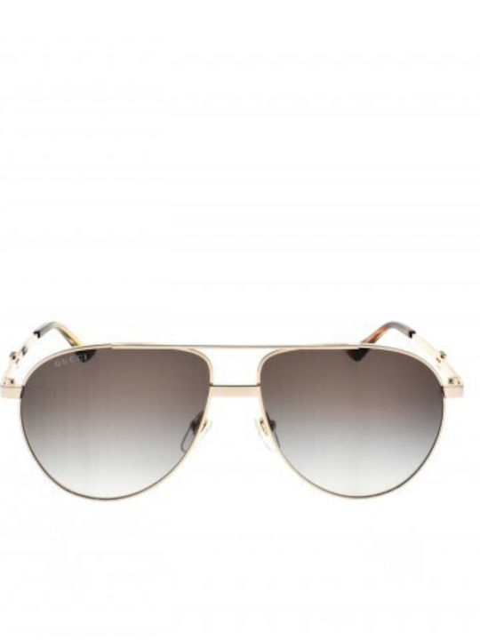 Gucci Sunglasses with Gold Metal Frame and Gray Gradient Lens GG1440S 004