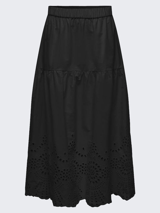 High-waisted Midi Skirt Black