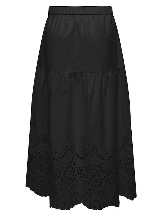 High-waisted Midi Skirt Black