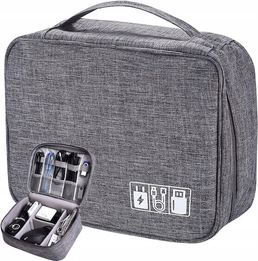 Geantă organizator de cabluri Zola Plastic 24.5x18.5x10 Cm Gri