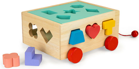 Ecotoys Συρόμενο Παιχνίδι Wooden Sorter Cart With Blocks από Ξύλο για 24+ Μηνών