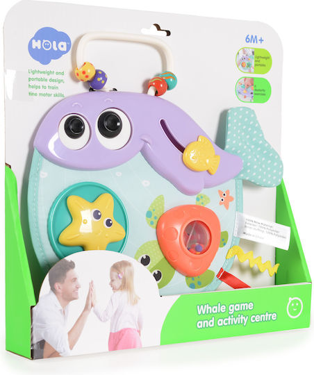 Hola Toys Бебешка играчка Кит за дейности със звуци за 6++ месеца