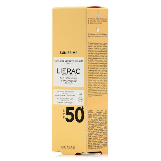 Lierac Sunissime The Velvety Sun Loțiune de Față cu Protecție Solară SPF50+ 40ml
