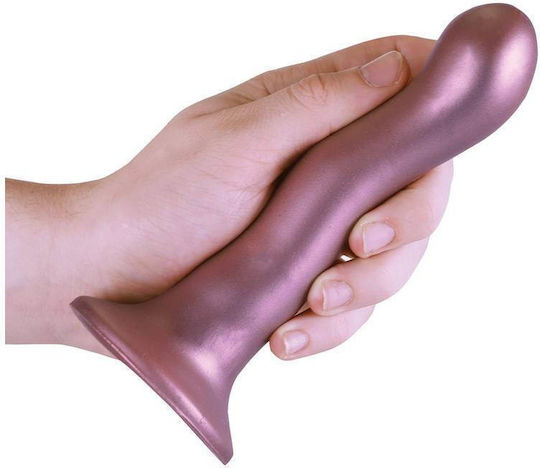 Curved Dummy Silicone Ultra Soft Silicone Curvy G Spot Dildo Rose 18cm
