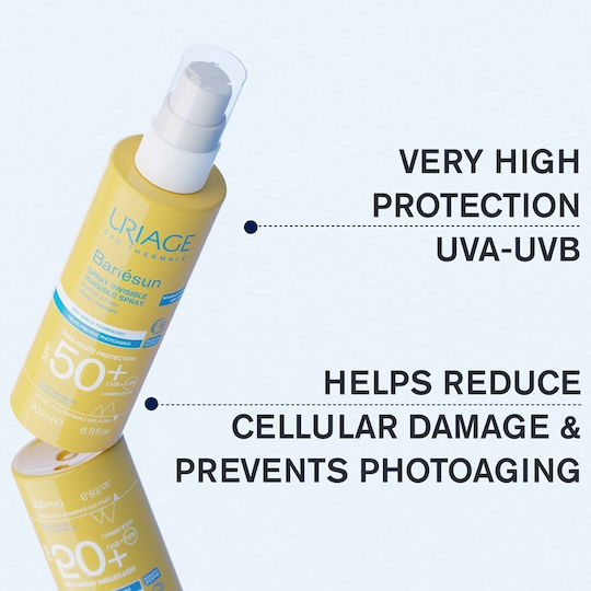 Uriage Bariesun Invisble Spray Protecție Solară Waterproof Pentru Față și Corp SPF50+ 200ml