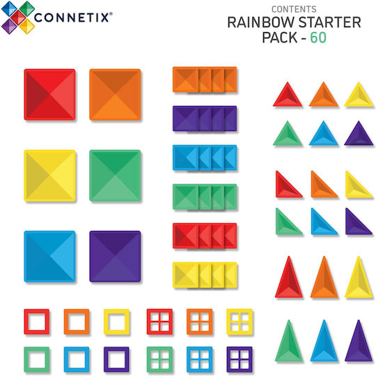 Connetix Magnetisches Bauspielzeug Rainbow für Kinder ab 3+ Jahre alt Jahren