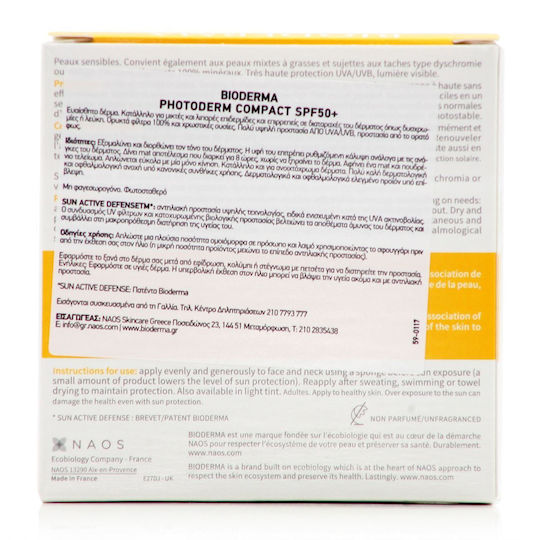 Biodrerma Photoderm Compact Mineral Protectie Solara SPF50+ Doree Produs Cu Protecție Solară Față În Formă De Pudră Nuanță Golden