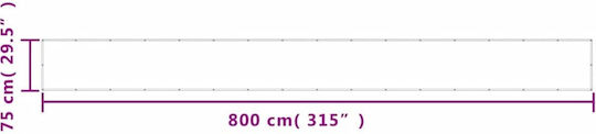 vidaXL Shade Divider Brown With Hoop & with PU Coating 0.75x8m