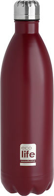 Ecolife Thermos Bottle Bottle Thermos Stainless Steel BPA Free Red 1lt 33-BO-3010