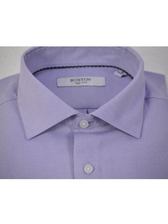 Long-sleeved Cotton Shirt Purple