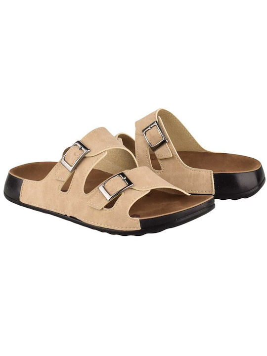 Yfantidis Women's Flat Sandals Anatomic in Beige Color