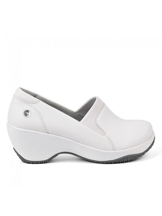 Suecos Anatomic Women's Leather Platform Shoes White