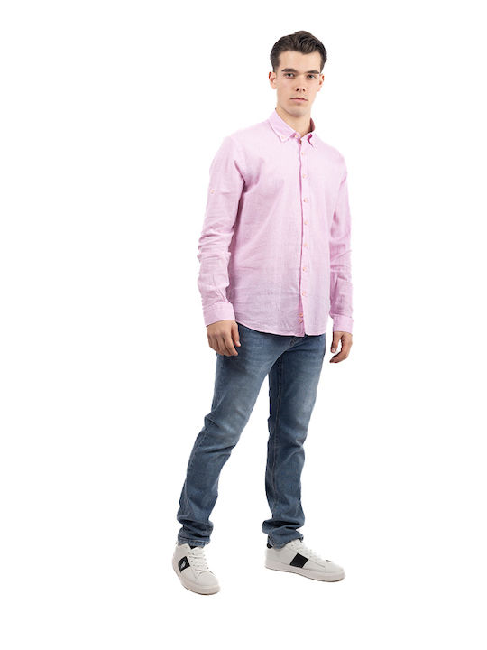 Frenzy Men's Shirt Linen Pink