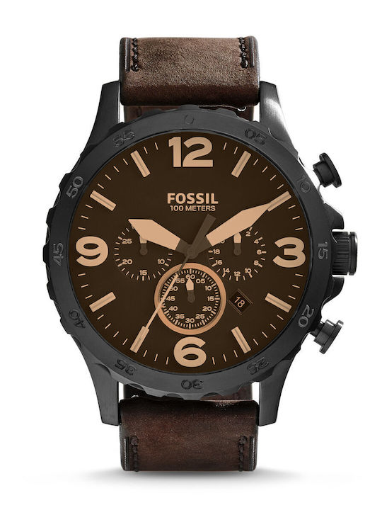 Fossil Ρολόι Μπαταρίας με Δερμάτινο Λουράκι
